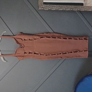 Brown bandage midi dress